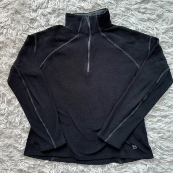 Mountain Hardwear Women’s Black 1/4 Zip Mock Neck Pullover Sweater Size Large - Picture 1 of 5